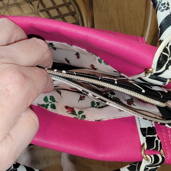 Betsy Johnson Petal to the Metal Convertible Crossbody Bag in Fushia - Picture 5 of 5